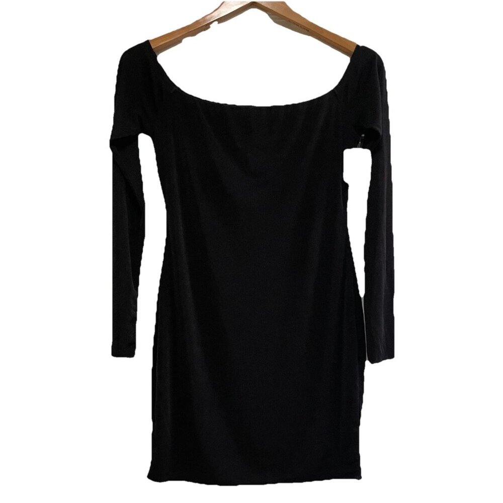 NAKED WARDROBE Black Long Sleeve  Bodycon Mini Dress Sz XL NWOT MSRP$68